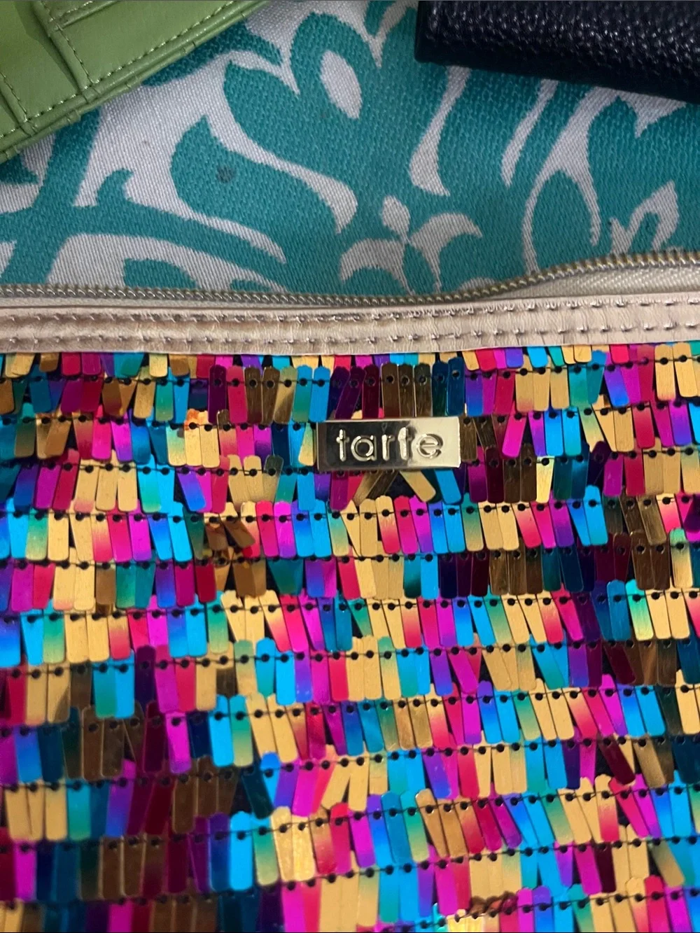 3 for 1 TARTE sequin pouch with gold trim Nanette Lepore Wallet + card holder - Picture 2 of 4